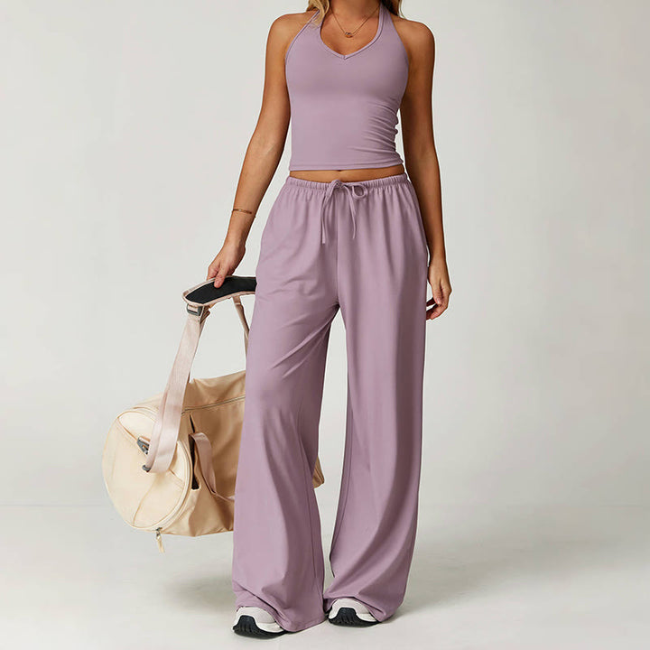 Olivenorma Loose Drawstring Wide-Leg Pants