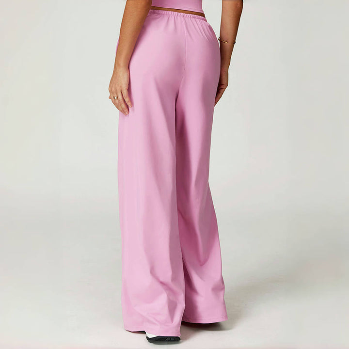 Olivenorma Loose Drawstring Wide-Leg Pants