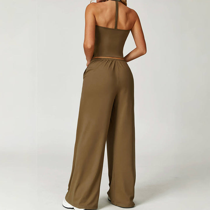 Olivenorma Loose Drawstring Wide-Leg Pants