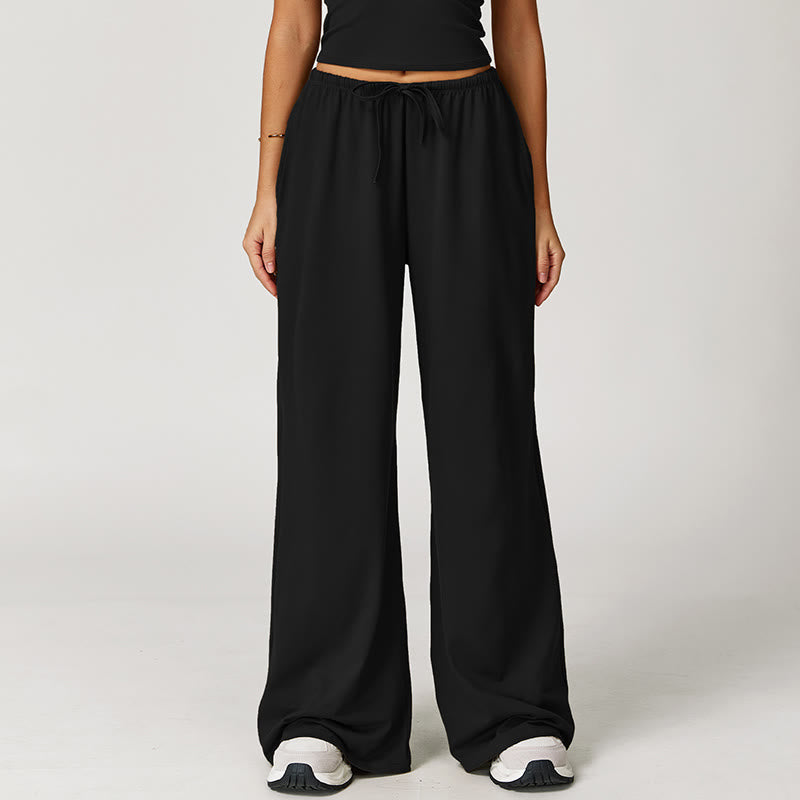 Olivenorma Loose Drawstring Wide-Leg Pants