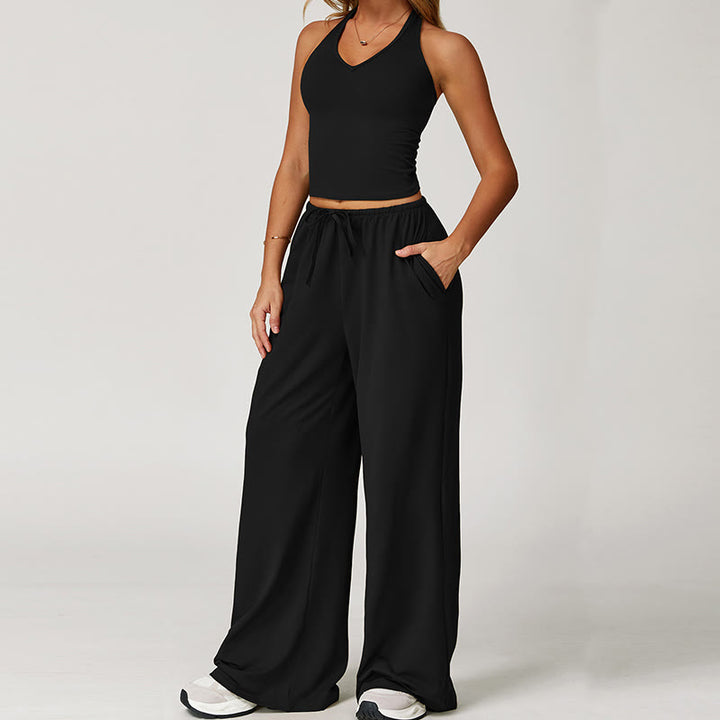 Olivenorma Loose Drawstring Wide-Leg Pants