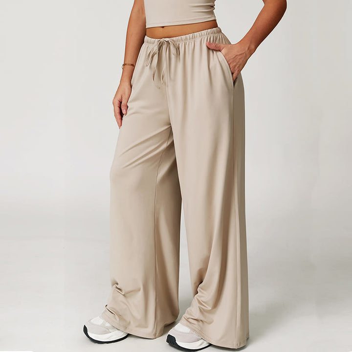 Olivenorma Loose Drawstring Wide-Leg Pants