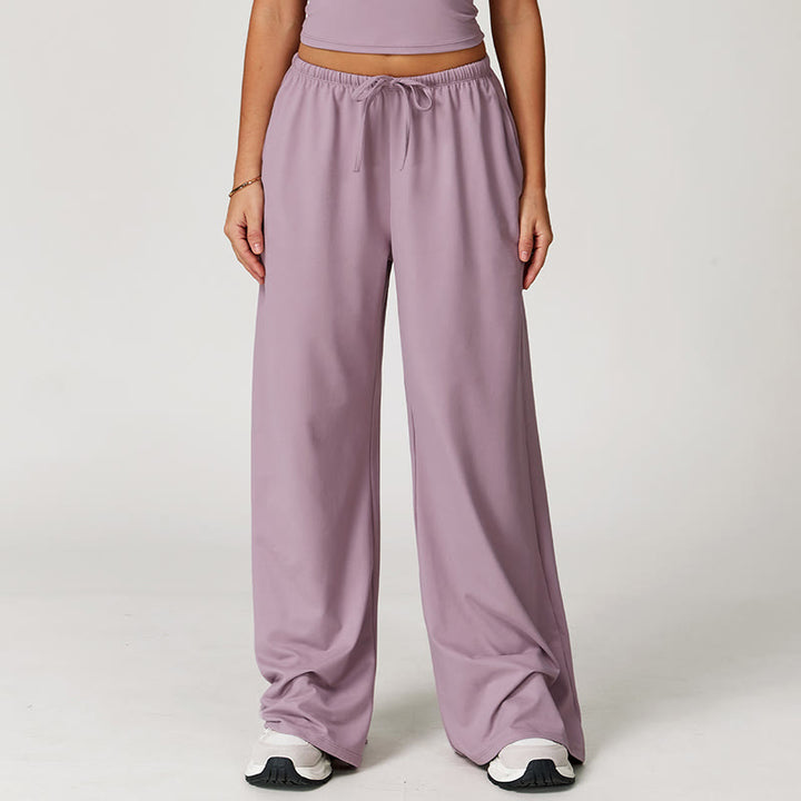 Olivenorma Loose Drawstring Wide-Leg Pants