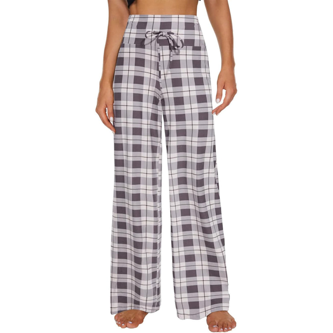 Olivenorma Women's Pajama Pants Soft Comfy Lounge Pants - Gray And White Plaid - XXL - image 15