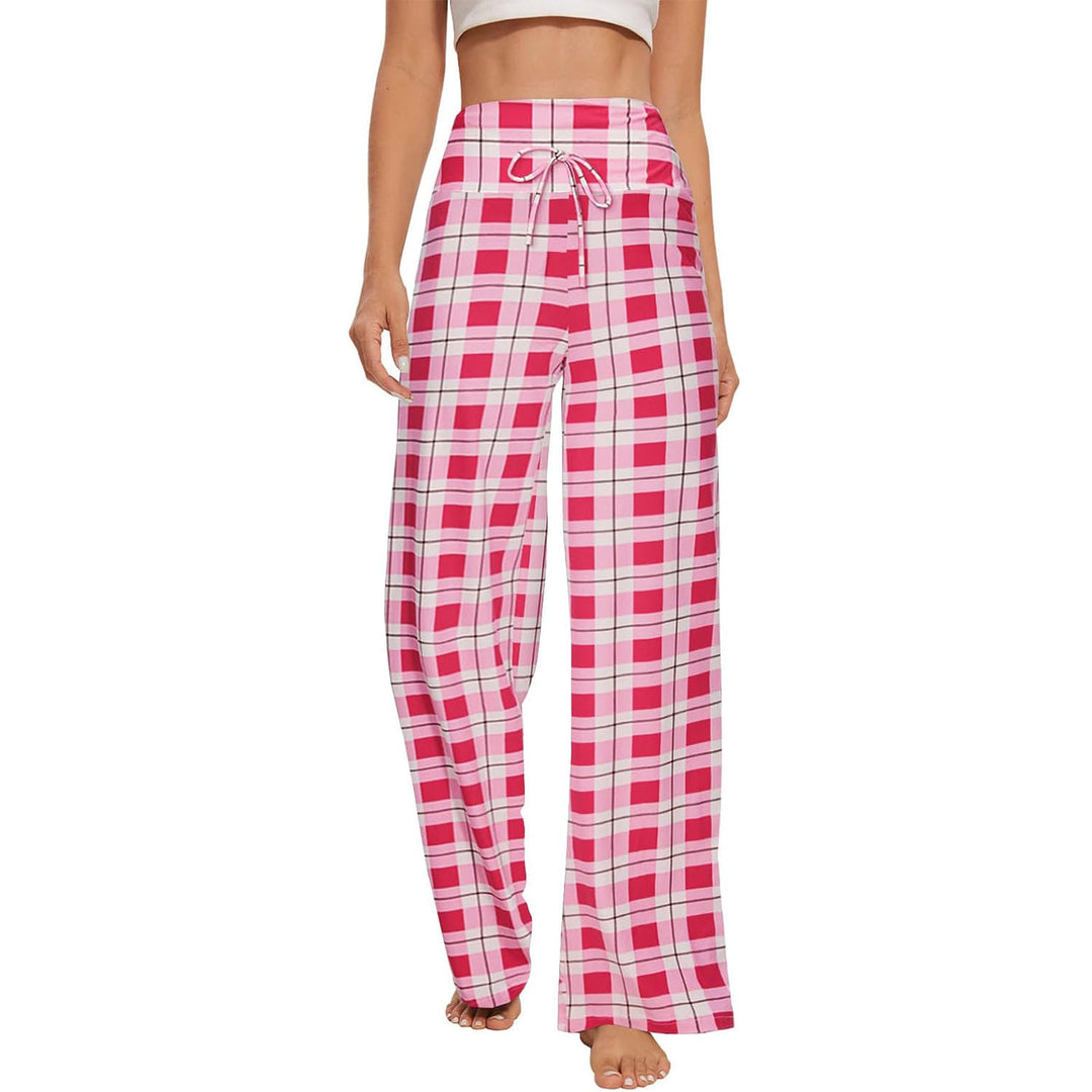 Olivenorma Women's Pajama Pants Soft Comfy Lounge Pants - Pink And White Plaid - XXL - image 16