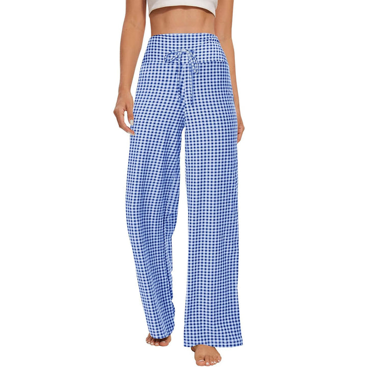 Olivenorma Women's Pajama Pants Soft Comfy Lounge Pants - Blue Plaid  Polyester Fiber  Loose - XXL - image 18