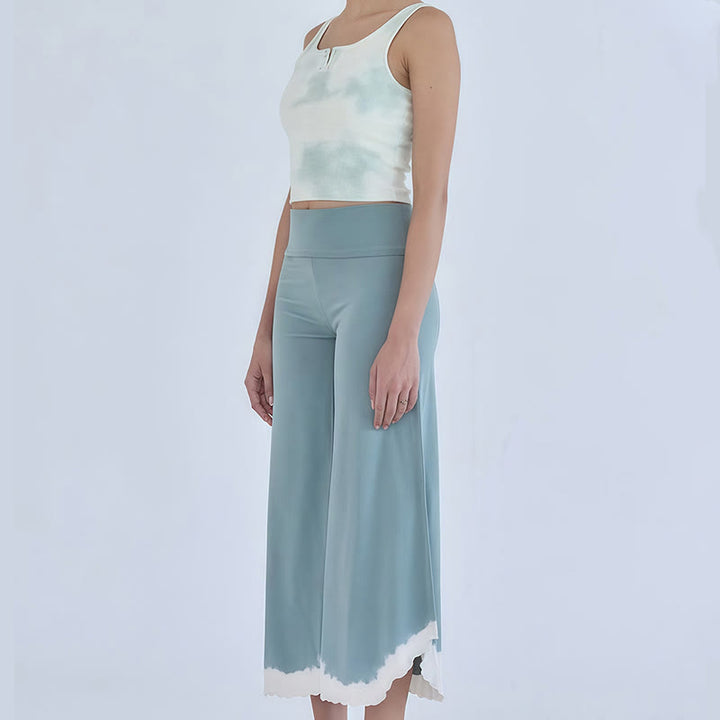 Olivenorma Flowy Cotton Flare Cropped Pants