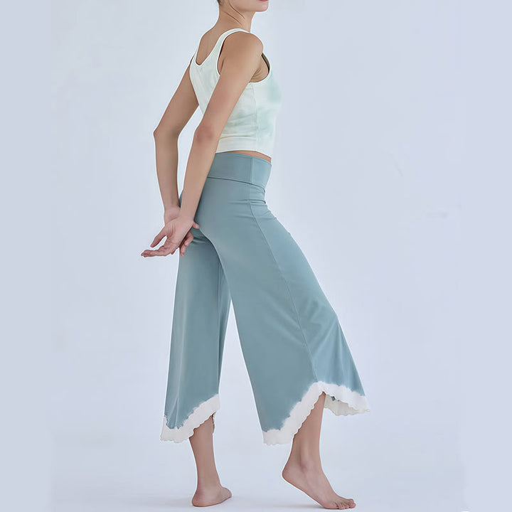 Olivenorma Flowy Cotton Flare Cropped Pants