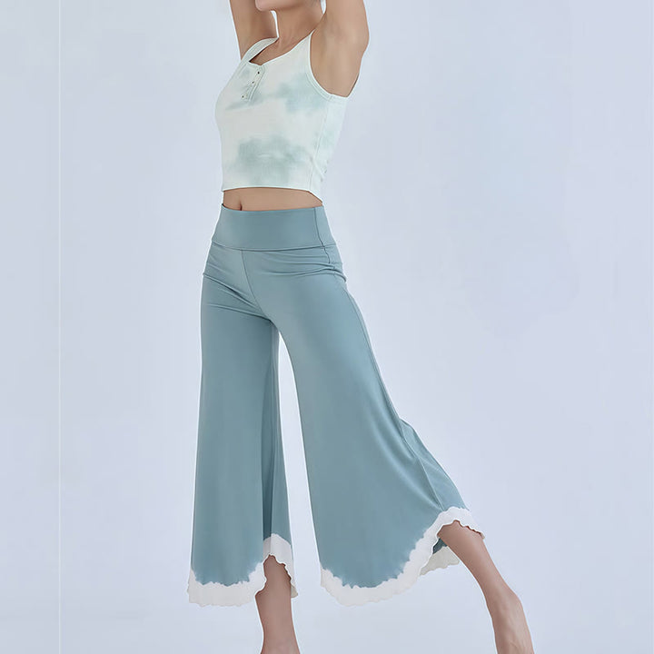 Olivenorma Flowy Cotton Flare Cropped Pants