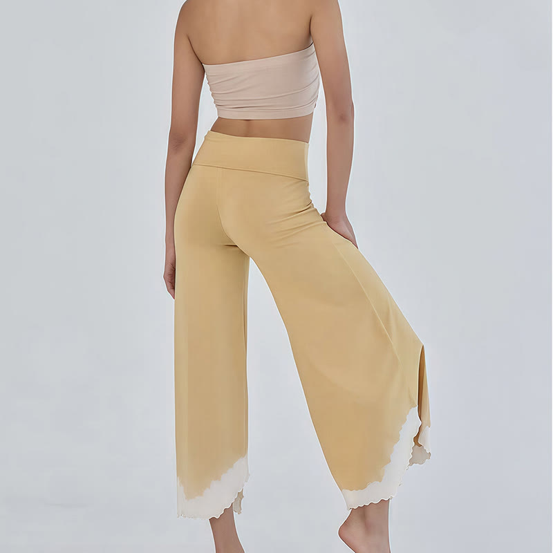 Olivenorma Flowy Cotton Flare Cropped Pants