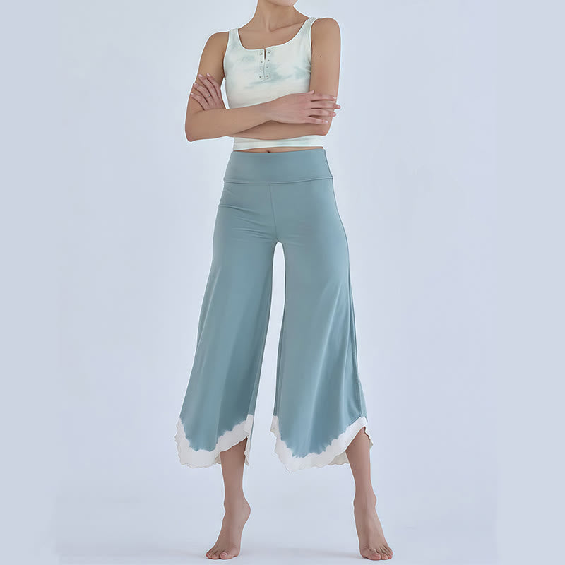 Olivenorma Flowy Cotton Flare Cropped Pants