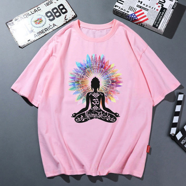 Olivenorma Pink Yoga Breathable Comfortable T-Shirt