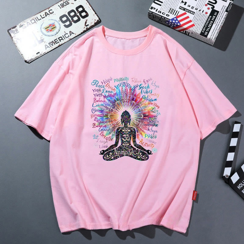Olivenorma Pink Yoga Breathable Comfortable T-Shirt