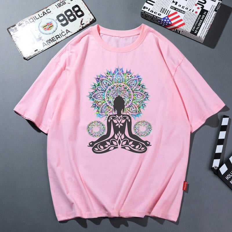 Olivenorma Pink Yoga Breathable Comfortable T-Shirt