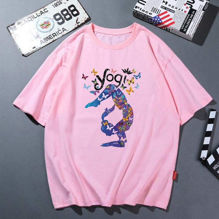 Olivenorma Pink Yoga Breathable Comfortable T-Shirt