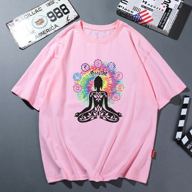 Olivenorma Pink Yoga Breathable Comfortable T-Shirt