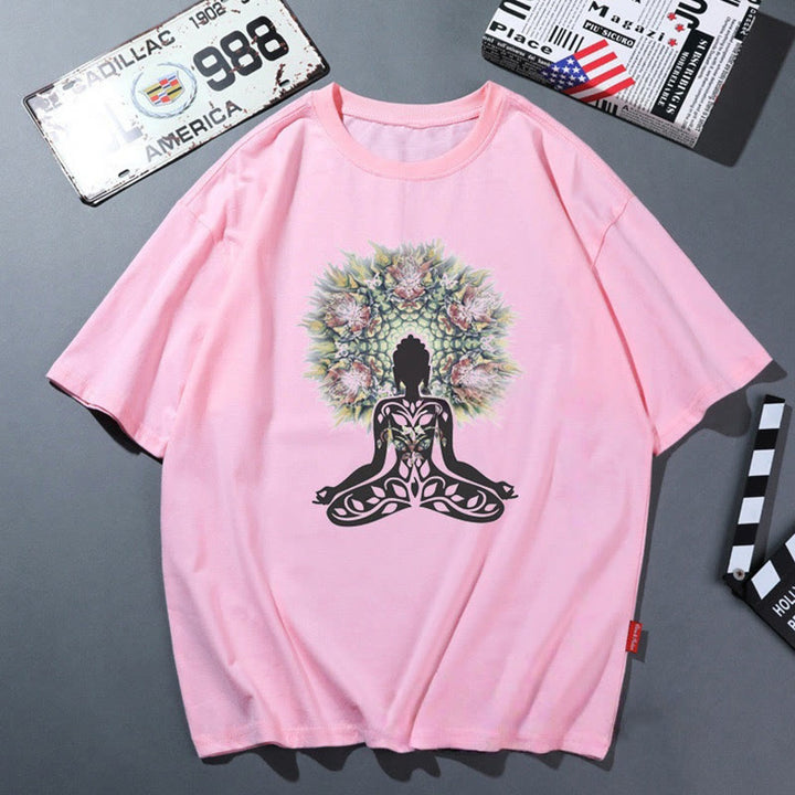 Olivenorma Pink Yoga Breathable Comfortable T-Shirt