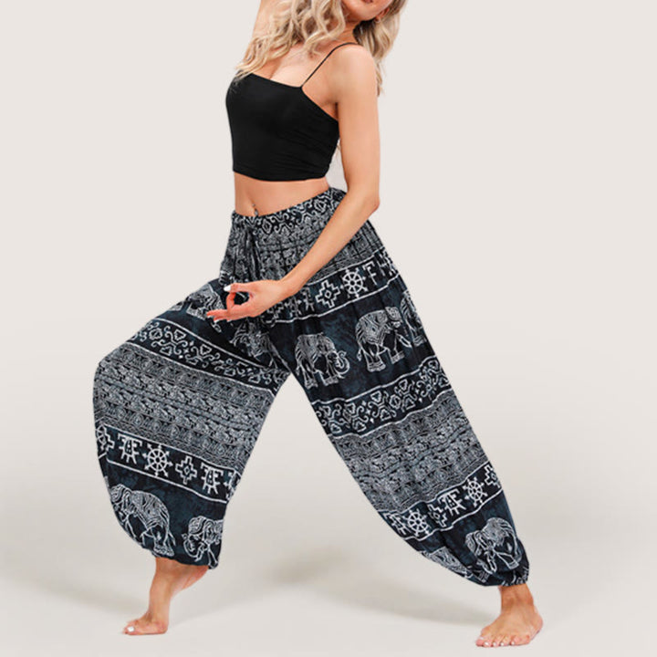 Olivenorma Boho Elephant Yoga Bloomers Pants