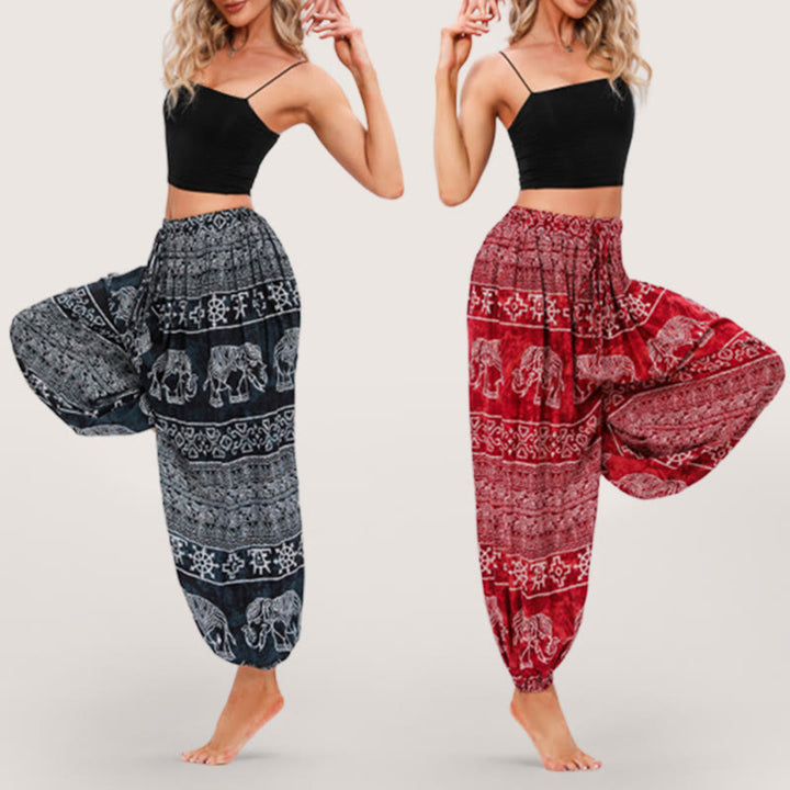 Olivenorma Boho Elephant Yoga Bloomers Pants