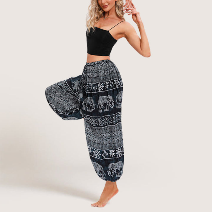 Olivenorma Boho Elephant Yoga Bloomers Pants