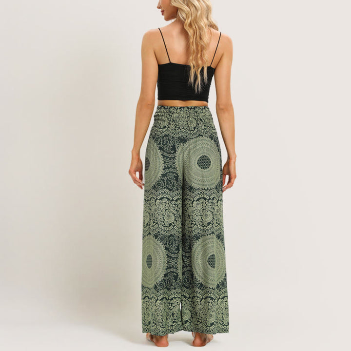 Olivenorma  Mandala Boho Wide-Leg Yoga Pants
