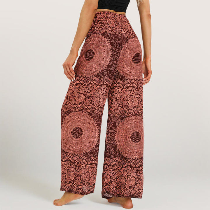Olivenorma  Mandala Boho Wide-Leg Yoga Pants