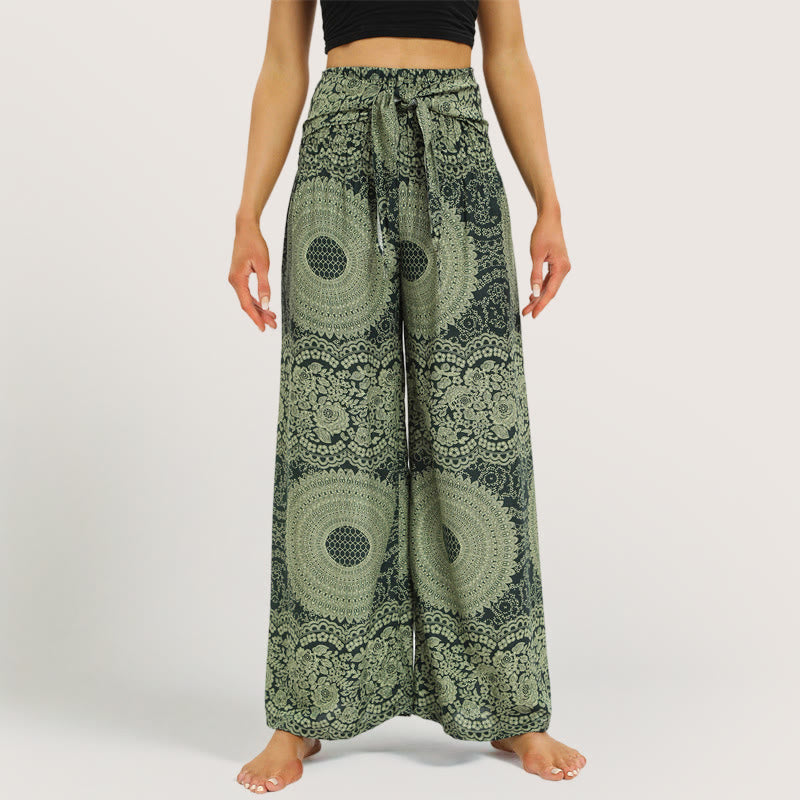 Olivenorma  Mandala Boho Wide-Leg Yoga Pants