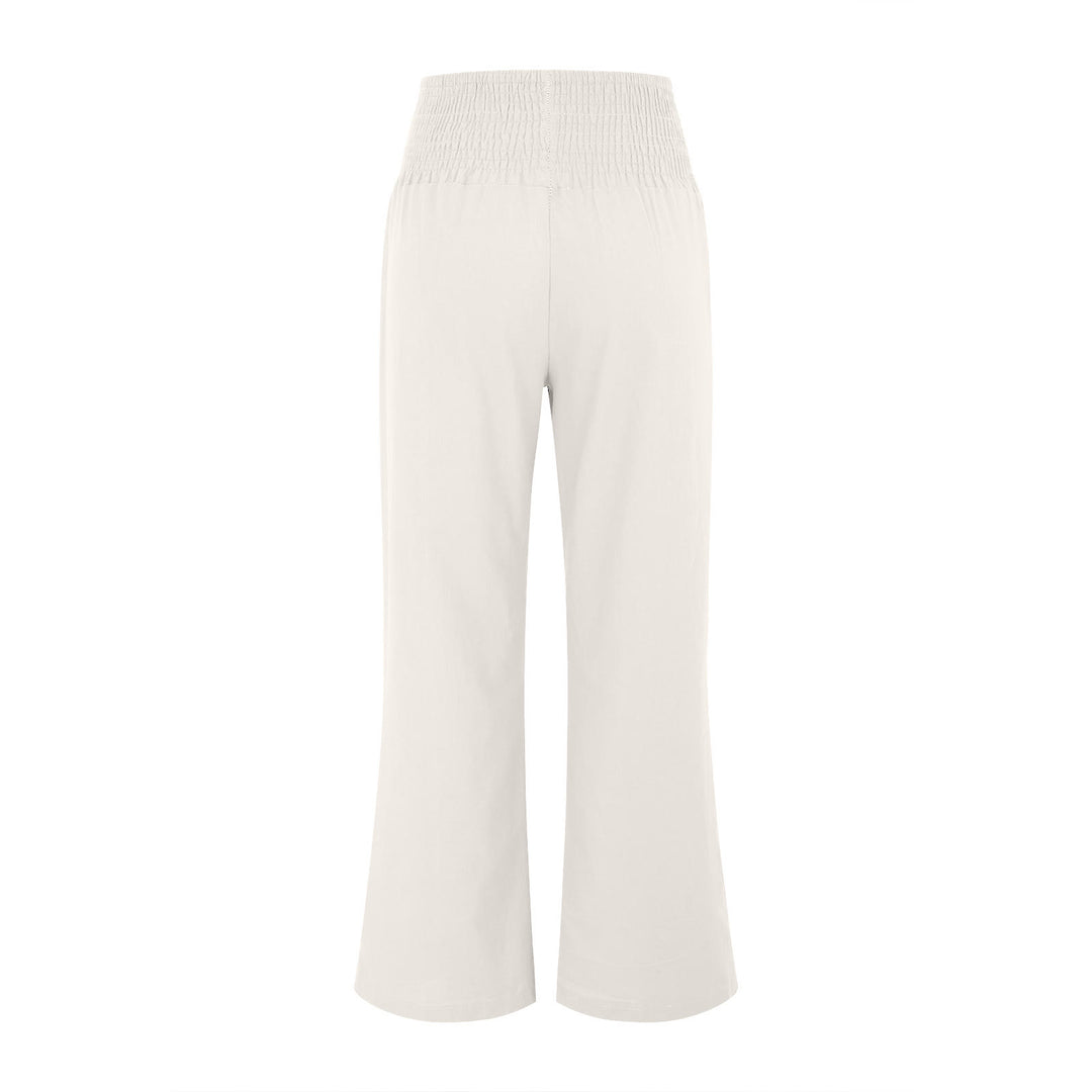 Olivenorma Plain Color Wide Leg High Waist Loose Fit Women's Lounge Pants with Pockets - image 11