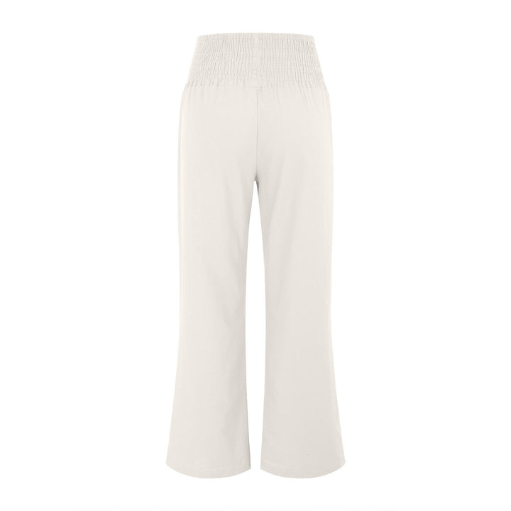 Olivenorma Plain Color Wide Leg High Waist Loose Fit Women's Lounge Pants with Pockets - image 11