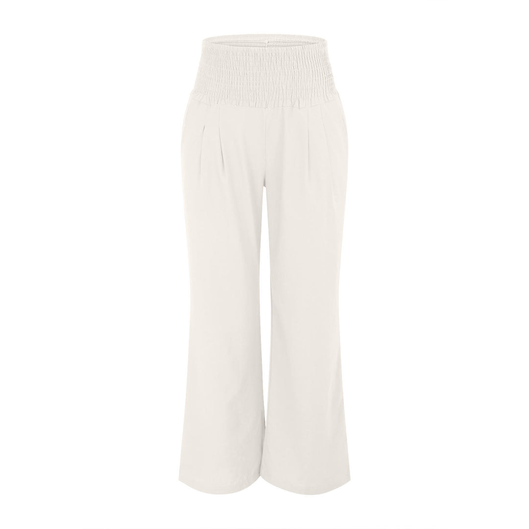 Olivenorma Plain Color Wide Leg High Waist Loose Fit Women's Lounge Pants with Pockets - image 10