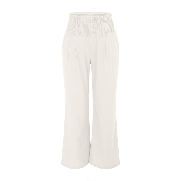 Olivenorma Plain Color Wide Leg High Waist Loose Fit Women's Lounge Pants with Pockets - image 10