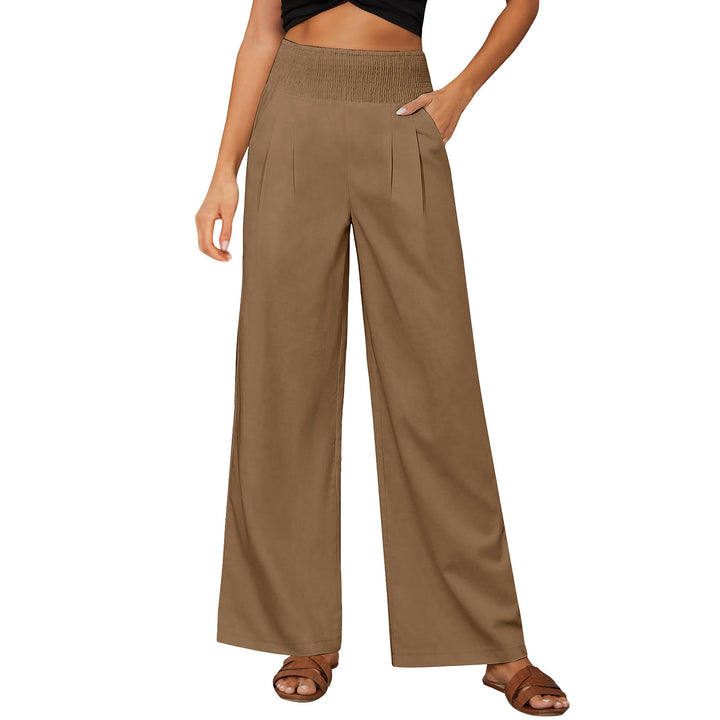 Olivenorma Plain Color Wide Leg High Waist Loose Fit Women's Lounge Pants with Pockets - Peru - XXL - image 27