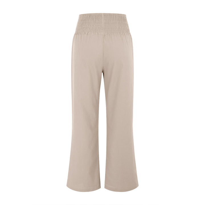 Olivenorma Plain Color Wide Leg High Waist Loose Fit Women's Lounge Pants with Pockets - image 5