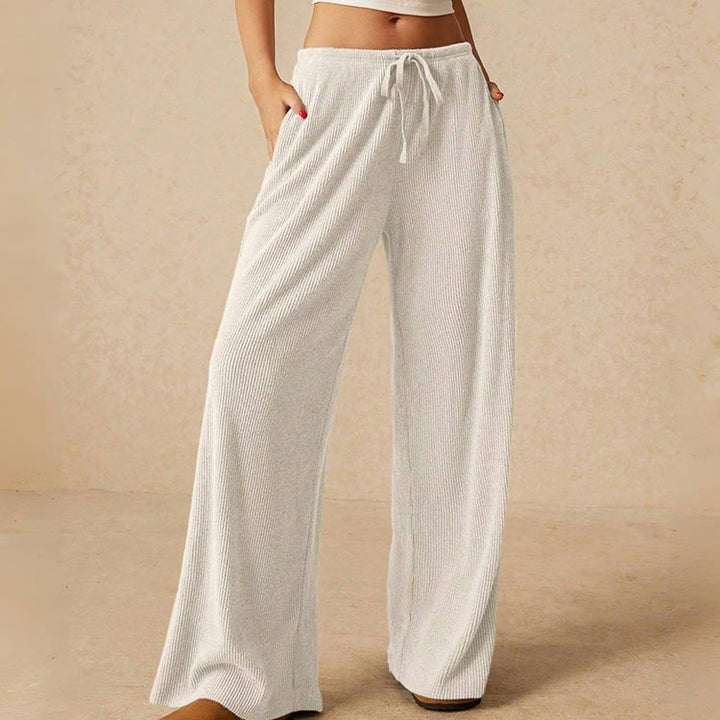Olivenorma Plain Color Casual High Waist Pull On Elastic Women's Straight-Leg Pants - image 12