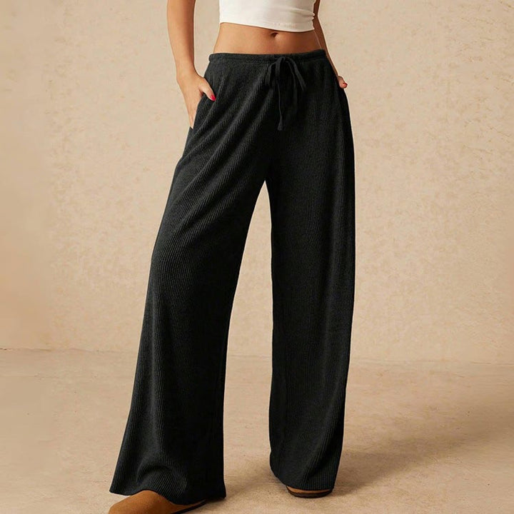 Olivenorma Plain Color Casual High Waist Pull On Elastic Women's Straight-Leg Pants - image 17
