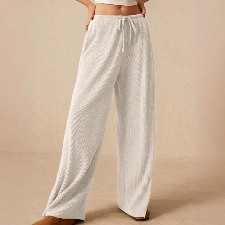 Olivenorma Plain Color Casual High Waist Pull On Elastic Women's Straight-Leg Pants - image 13