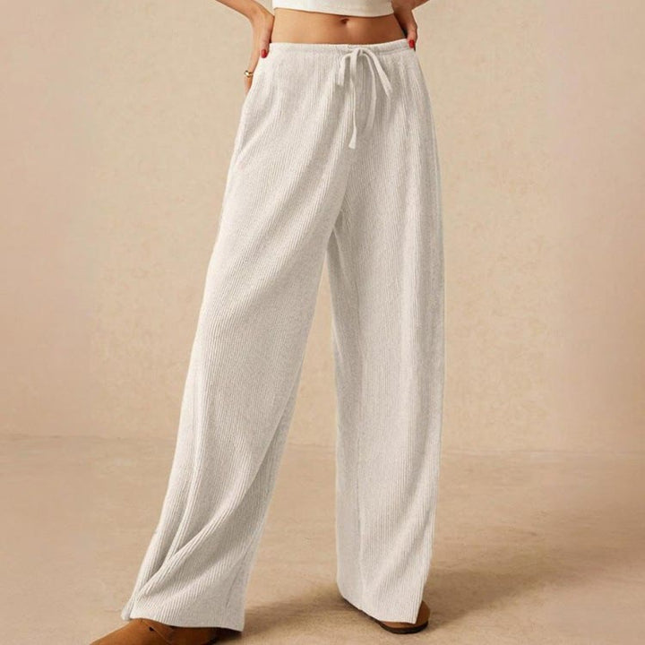 Olivenorma Plain Color Casual High Waist Pull On Elastic Women's Straight-Leg Pants - image 13