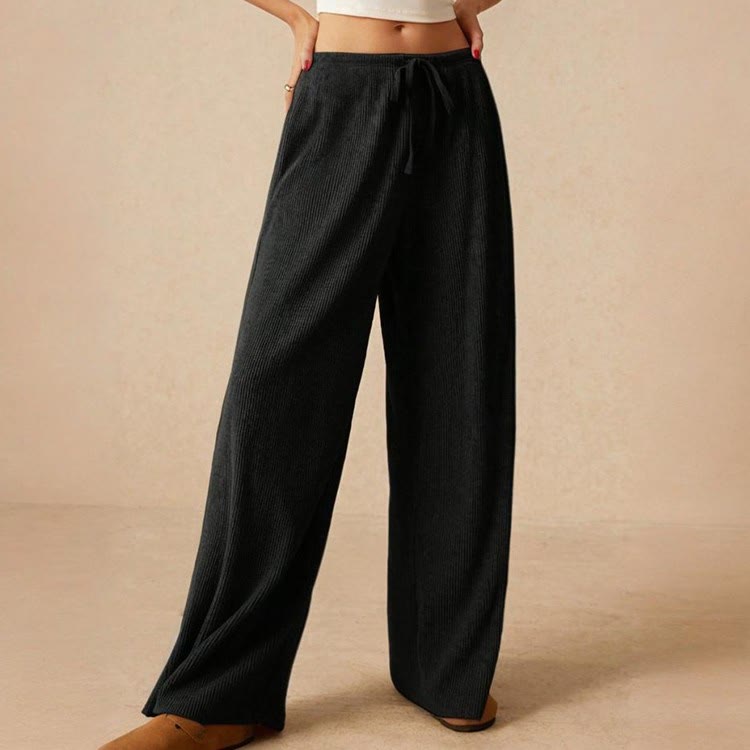Olivenorma Plain Color Casual High Waist Pull On Elastic Women's Straight-Leg Pants - image 18