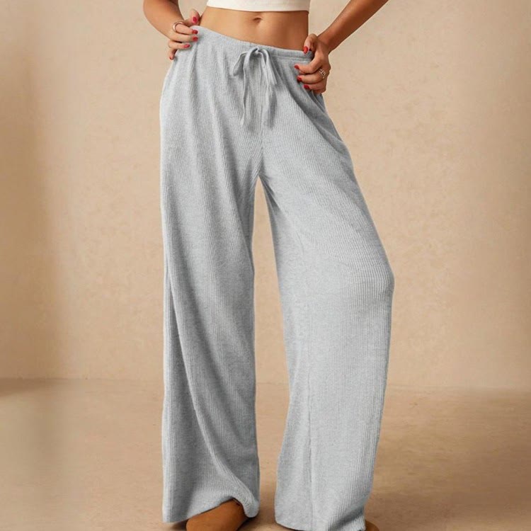 Olivenorma Plain Color Casual High Waist Pull On Elastic Women's Straight-Leg Pants - image 10