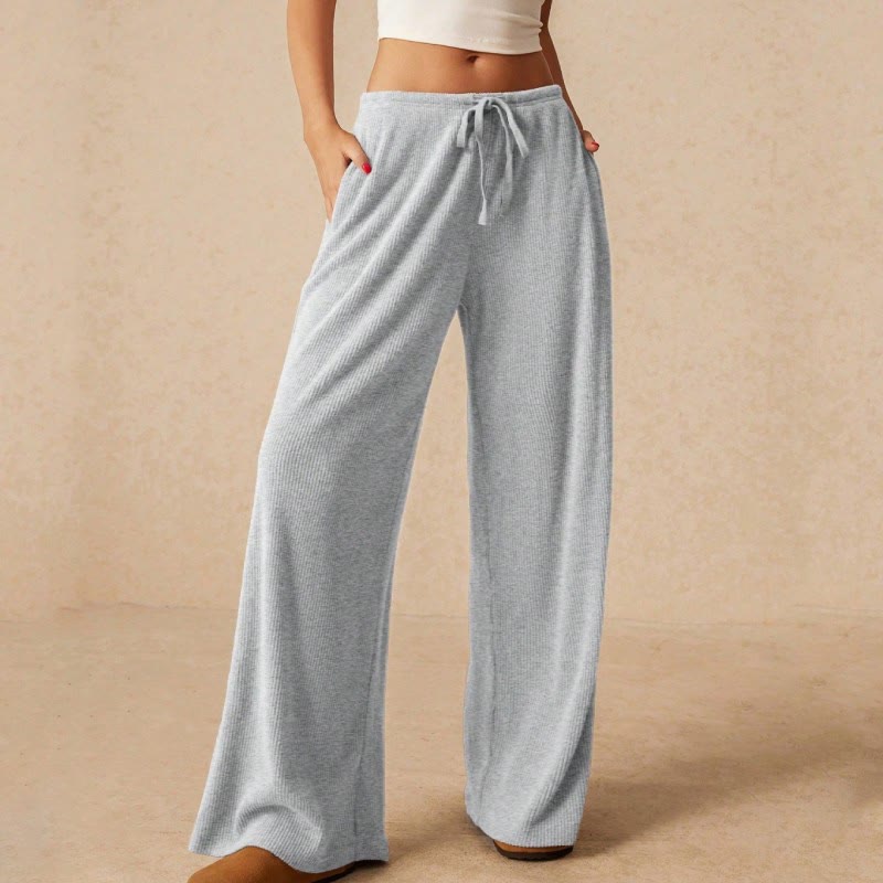 Olivenorma Plain Color Casual High Waist Pull On Elastic Women's Straight-Leg Pants - image 7