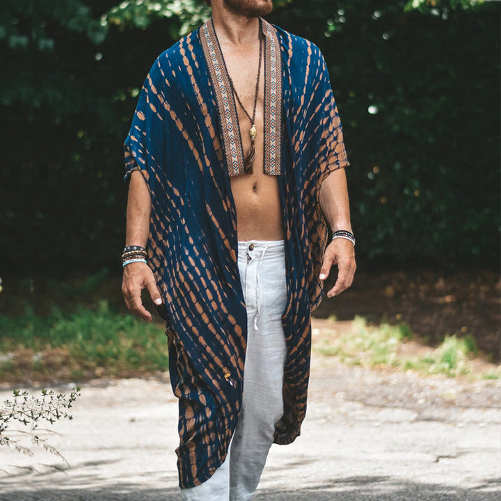 Olivenorma Mens Loose Open Front Beach Robe Cardigan - image 7