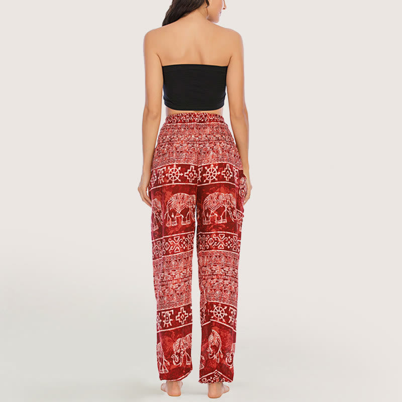 Olivenorma Elephant Yoga Pants Viscose Women's Elastic Waist Harem Pants