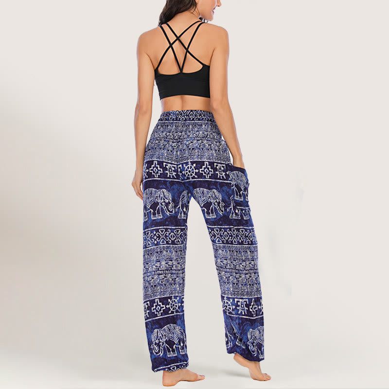 Olivenorma Elephant Yoga Pants Viscose Women's Elastic Waist Harem Pants