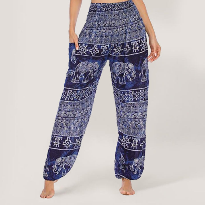 Olivenorma Elephant Yoga Pants Viscose Women's Elastic Waist Harem Pants