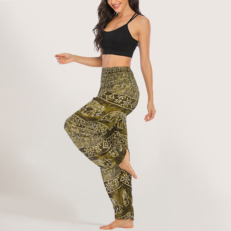 Olivenorma Elephant Yoga Pants Viscose Women's Elastic Waist Harem Pants