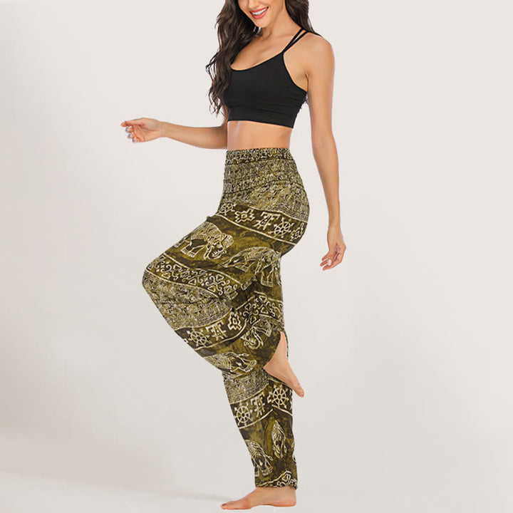 Olivenorma Elephant Yoga Pants Viscose Women's Elastic Waist Harem Pants