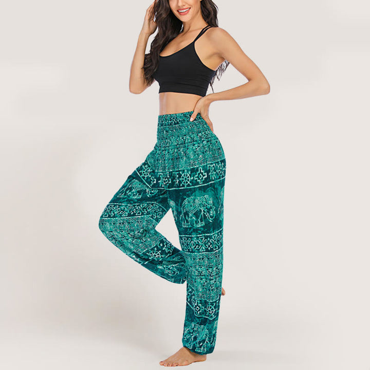 Olivenorma Elephant Yoga Pants Viscose Women's Elastic Waist Harem Pants
