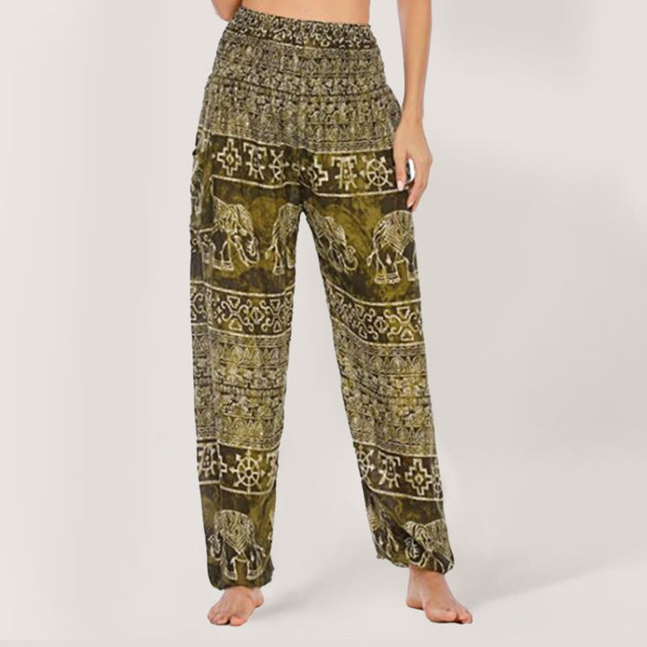 Olivenorma Elephant Yoga Pants Viscose Women's Elastic Waist Harem Pants