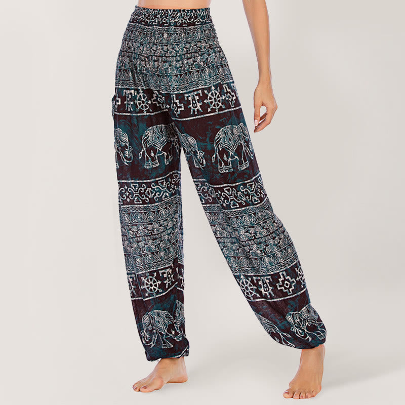 Olivenorma Elephant Yoga Pants Viscose Women's Elastic Waist Harem Pants