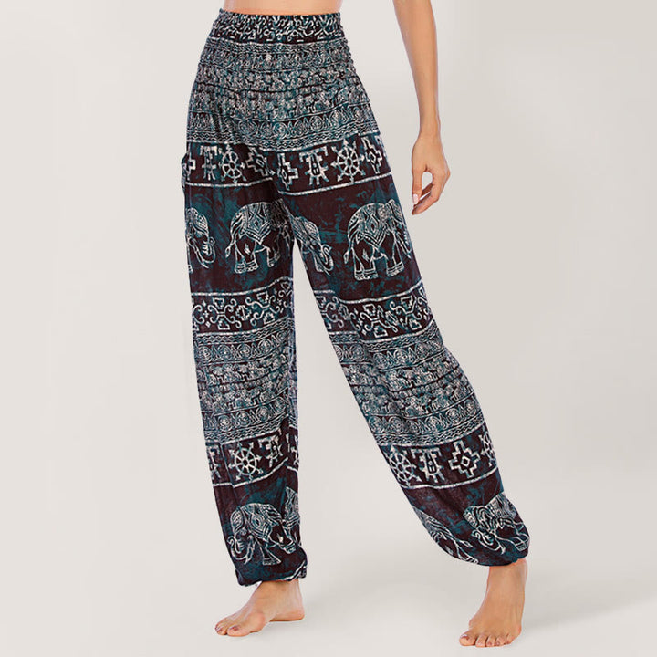 Olivenorma Elephant Yoga Pants Viscose Women's Elastic Waist Harem Pants